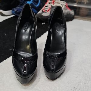 Gucci Black Glossy Platform Heels